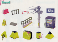 Concept art of various objects at Urchin Underpass, some of which also appear in Inkopolis Plaza