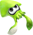 A light green Inkling in squid form