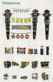 Concept art of various objects at Camp Triggerfish.