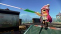 The same Inkling aiming with the Splat Charger.