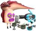 Unofficial render of the Twintacle Octotrooper's game model from Splatoon 2 on The Models Resource