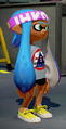 A female Inkling wearing the Squash Headband. Note the difference between her ink color and the headband.
