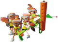 A team of Inklings wearing the White Headband as part of the starting outfit.