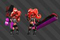 A pair of Octolings, one with an Octoling Blaster and another with an Octoling Roller.