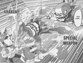 Skull from the Splatoon manga wearing the Skull Bandana while using the Kraken.