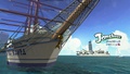A promotional image for the ship, CHIKYU, appearing in the background as part of the JAMSTEC collaboration.