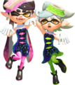 3D art of the Squid Sisters as they appear in-game