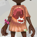 Vista frontal de la camiseta festiva Chocolate con leche cuando está ajustada