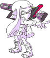 Official art of an Inkling wearing the Paisley Bandana, holding a .96 Gal Deco.
