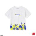 Kids T-Shirt with yellow and blue ink splats sold by Uniqlo.