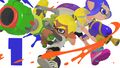 The Splattershot is used by the Inkling on the right.