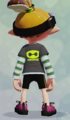 A male Inkling showing the back of the Part-Time Pirate