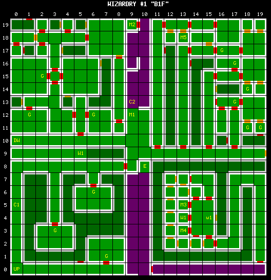 Wizardry 1 Floor 1 map.png