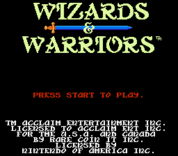 File:Wizards & Warriors NES title.png