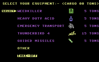 Thunderbirds equipment selection screen.png