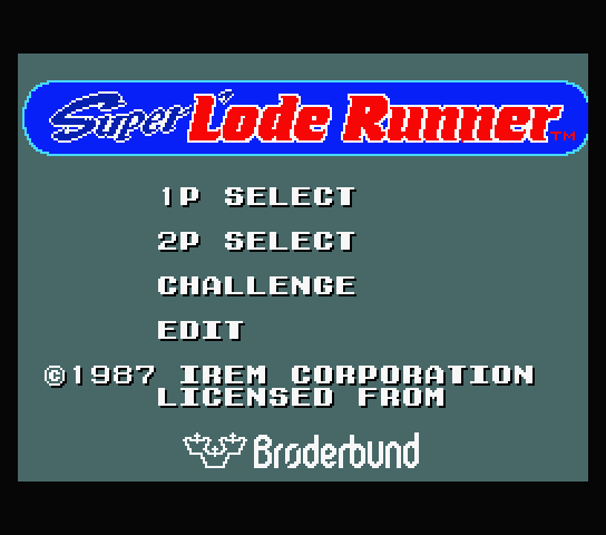 File:Super Lode Runner MSX menu.png