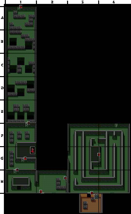 Metal Gear 2: Solid Snake Sewer (SB B2 - Tower B1) Map for MSX by
