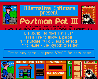 Postman Pat 3 To the Rescue title screen (Commodore Amiga).png