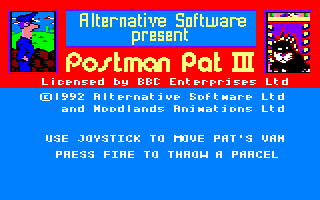 File:Postman Pat 3 To the Rescue title screen (Amstrad CPC).png