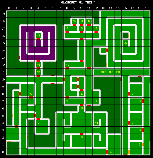 Wizardry 1 Floor 2 map.png