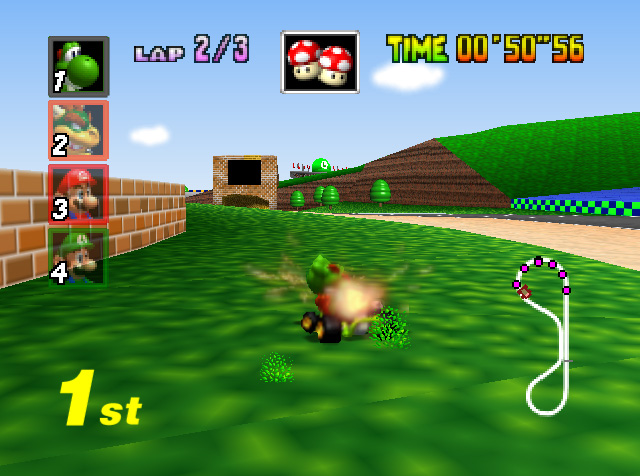 File:MK64 Luigi Raceway mushroom shortcut.jpg
