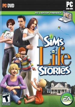 Box artwork for The Sims: Life Stories.