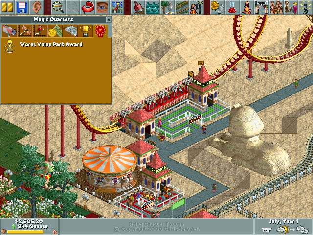 roller coaster tycoon 1 increase park value