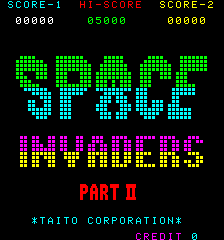 File:Space Invaders Part II title screen.png — StrategyWiki | Strategy ...