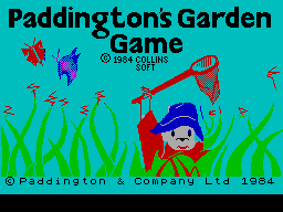 Paddington's Gardening Game title screen (ZX Spectrum).png
