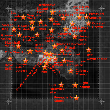 Fallout 3 Point Lookout map with locations.png