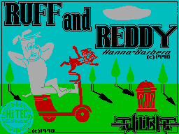 Ruff and Reddy in the Space Adventure title screen (ZX Spectrum).png
