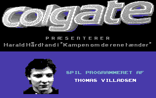 File:Harald Hårdtand Kampen om de Rene Tænder title screen (Commodore 64).png