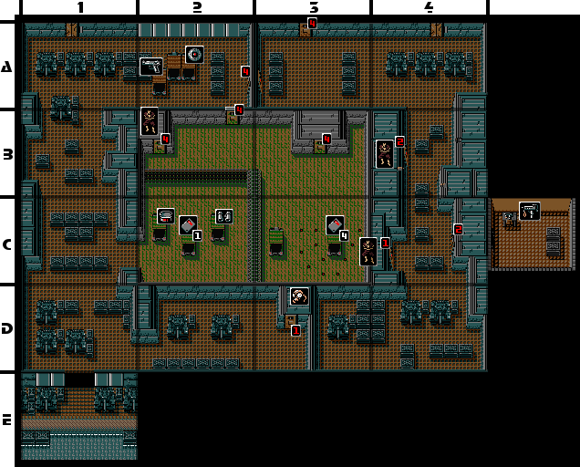 Metal Gear 2: Solid Snake Sewer (SB B2 - Tower B1) Map for MSX by