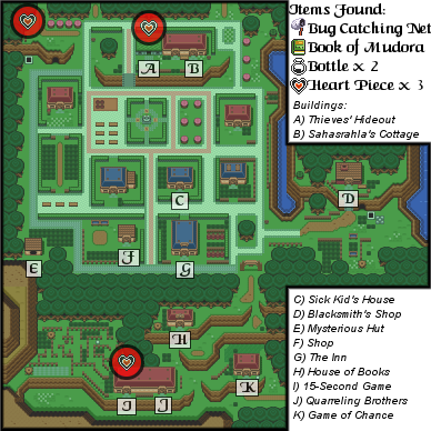 The Legend of Zelda: A Link to the Past - House of Books Map (Labeled) -  SNES Super Nintendo