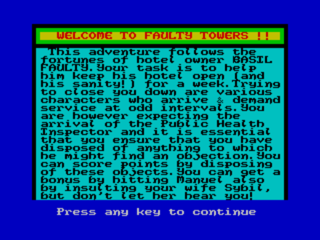 File:Faulty Towers start screen (ZX).png