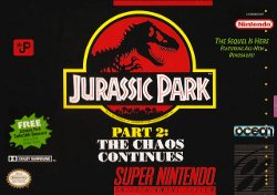 Box artwork for Jurassic Park Part 2: The Chaos Continues.