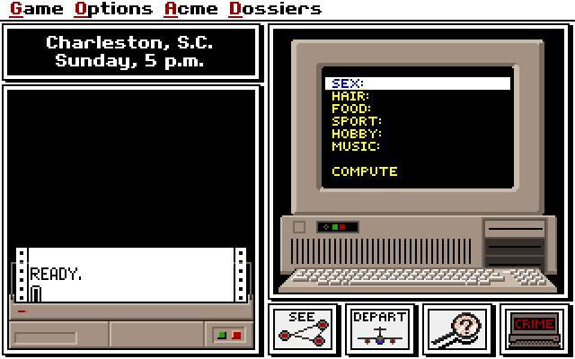 Crime computer screen.