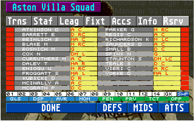 Championship Manager '94: End of Season Edition