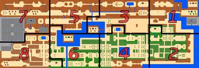 nes zelda overworld map grid