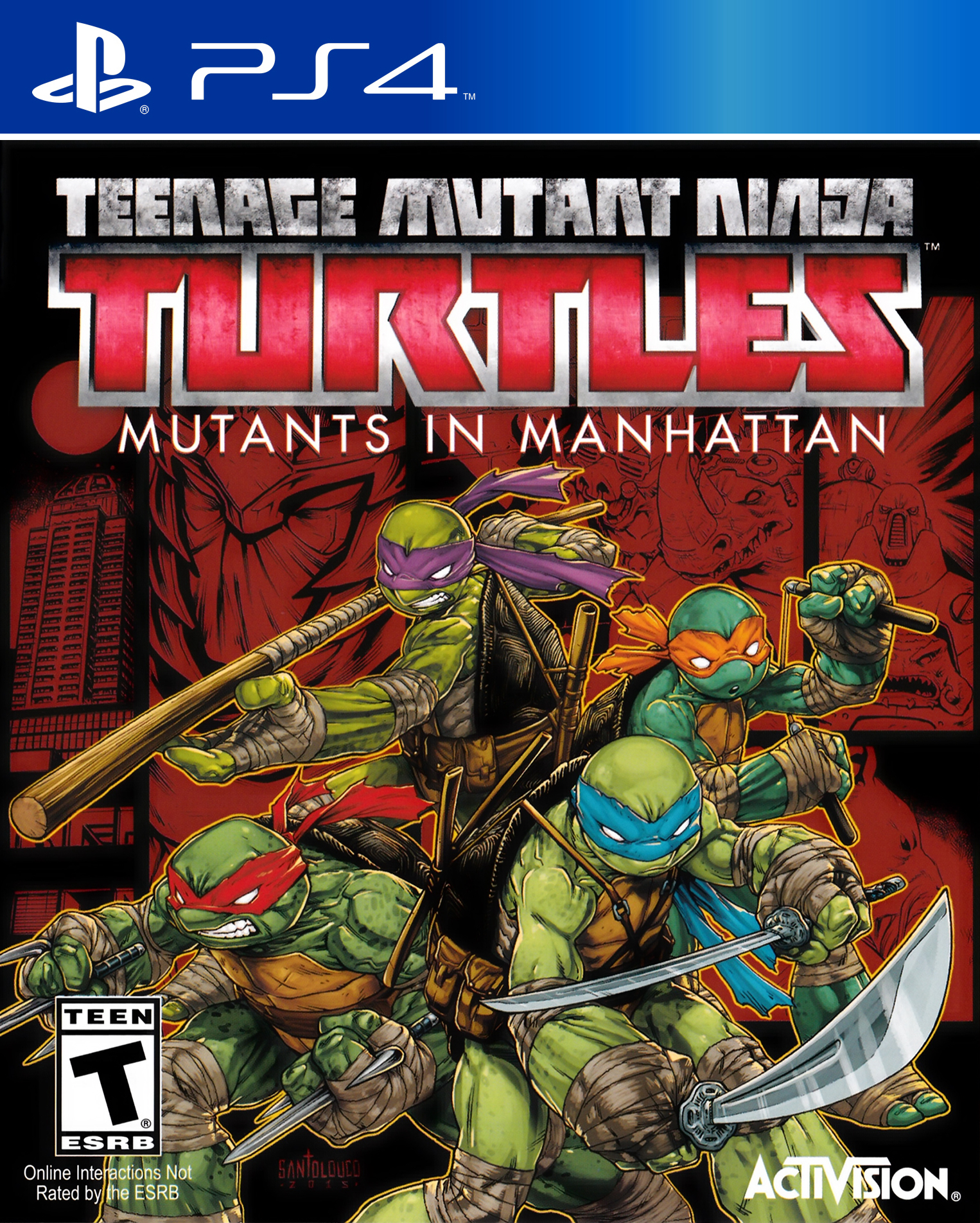 Box artwork for Teenage Mutant Ninja Turtles: Mutants in Manhattan.