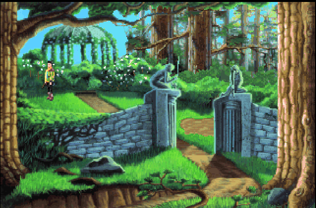 File:KQ6 Magical Hedges Prevent Alexander from Entering Beast's Garden.png