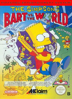 Box artwork for The Simpsons: Bart vs. the World.