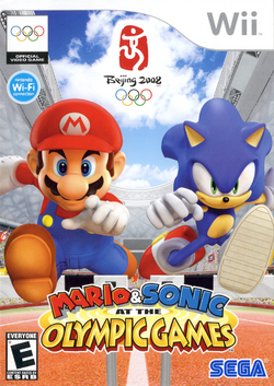 Box artwork for Mario & Sonic at the Olympic Games.
