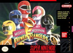 Box artwork for Mighty Morphin Power Rangers.
