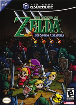 Box artwork for The Legend of Zelda: Four Swords Adventures.