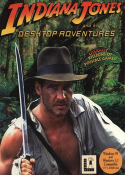 Box artwork for Indiana Jones and His Desktop Adventures.