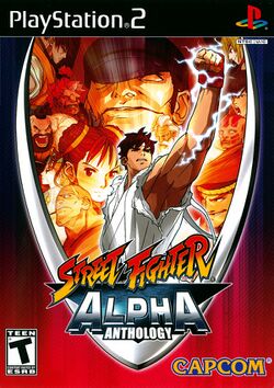 Box artwork for Street Fighter Alpha Anthology.