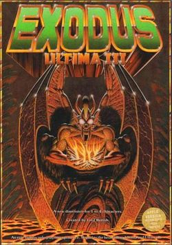 Box artwork for Ultima III: Exodus.