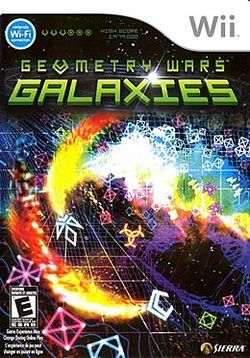 Box artwork for Geometry Wars: Galaxies.