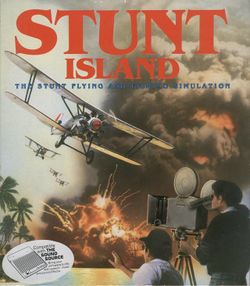 Box artwork for Stunt Island.
